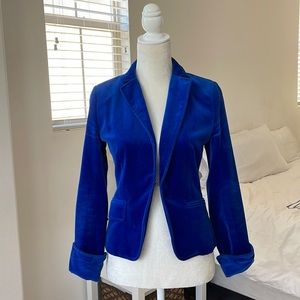 J Crew velvet royal blue blazer size 2